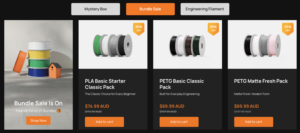 Bambu Lab Black Friday 2026 filament bundle sale